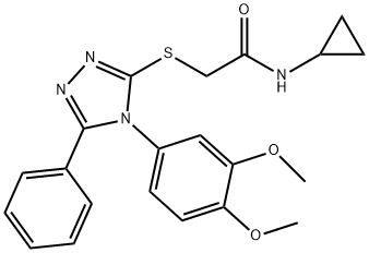 Acetamide,  N-cyclopropyl-2-[[4-(3,4-dimethoxyphenyl)-5-phenyl-4H-1,2,4-triazol-3-yl]thio]- 구조식 이미지