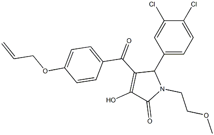 4-[4-(allyloxy)benzoyl]-5-(3,4-dichlorophenyl)-3-hydroxy-1-(2-methoxyethyl)-1,5-dihydro-2H-pyrrol-2-one 구조식 이미지