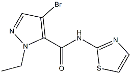 4-bromo-1-ethyl-N-(1,3-thiazol-2-yl)-1H-pyrazole-5-carboxamide 구조식 이미지