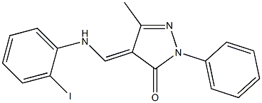 4-[(2-iodoanilino)methylene]-5-methyl-2-phenyl-2,4-dihydro-3H-pyrazol-3-one Structure