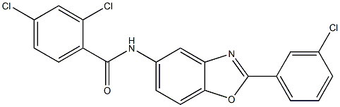 2,4-dichloro-N-[2-(3-chlorophenyl)-1,3-benzoxazol-5-yl]benzamide 구조식 이미지