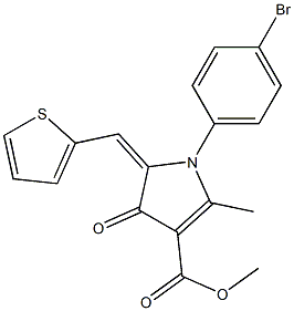 methyl 1-(4-bromophenyl)-2-methyl-4-oxo-5-(2-thienylmethylene)-4,5-dihydro-1H-pyrrole-3-carboxylate 구조식 이미지