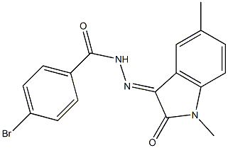 4-bromo-N'-(1,5-dimethyl-2-oxo-1,2-dihydro-3H-indol-3-ylidene)benzohydrazide 구조식 이미지