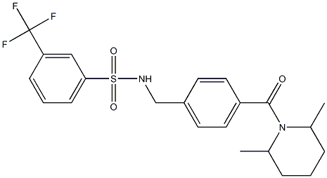 N-{4-[(2,6-dimethyl-1-piperidinyl)carbonyl]benzyl}-3-(trifluoromethyl)benzenesulfonamide 구조식 이미지