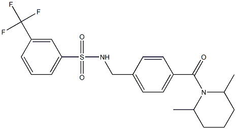 N-{4-[(2,6-dimethyl-1-piperidinyl)carbonyl]benzyl}-3-(trifluoromethyl)benzenesulfonamide Structure