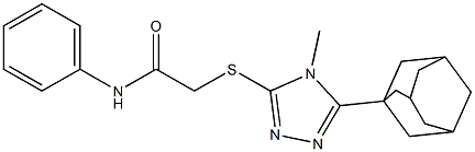 2-{[5-(1-adamantyl)-4-methyl-4H-1,2,4-triazol-3-yl]sulfanyl}-N-phenylacetamide 구조식 이미지