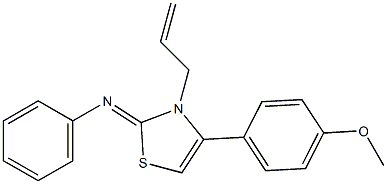 N-(3-allyl-4-(4-methoxyphenyl)-1,3-thiazol-2(3H)-ylidene)-N-phenylamine Structure