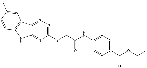 ethyl 4-({[(8-fluoro-5H-[1,2,4]triazino[5,6-b]indol-3-yl)sulfanyl]acetyl}amino)benzoate Structure