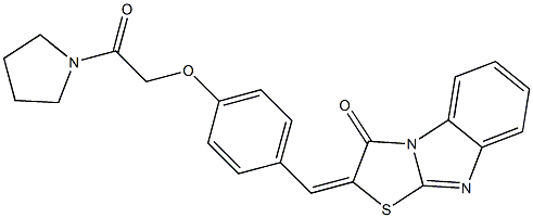 2-{4-[2-oxo-2-(1-pyrrolidinyl)ethoxy]benzylidene}[1,3]thiazolo[3,2-a]benzimidazol-3(2H)-one 구조식 이미지