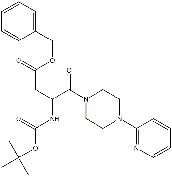 benzyl 3-[(tert-butoxycarbonyl)amino]-4-oxo-4-[4-(2-pyridinyl)-1-piperazinyl]butanoate 구조식 이미지