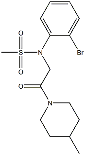 N-(2-bromophenyl)-N-[2-(4-methylpiperidin-1-yl)-2-oxoethyl]methanesulfonamide 구조식 이미지