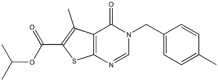 isopropyl 5-methyl-3-(4-methylbenzyl)-4-oxo-3,4-dihydrothieno[2,3-d]pyrimidine-6-carboxylate 구조식 이미지