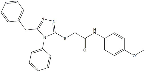 2-[(5-benzyl-4-phenyl-4H-1,2,4-triazol-3-yl)sulfanyl]-N-(4-methoxyphenyl)acetamide Structure