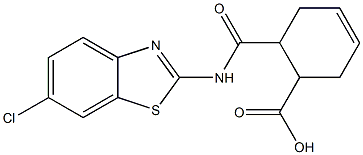 6-{[(6-chloro-1,3-benzothiazol-2-yl)amino]carbonyl}-3-cyclohexene-1-carboxylic acid Structure