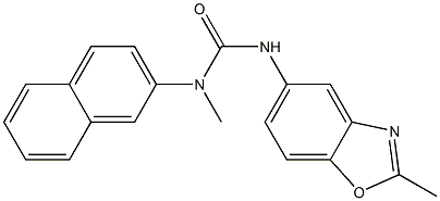 N-methyl-N'-(2-methyl-1,3-benzoxazol-5-yl)-N-(2-naphthyl)urea Structure