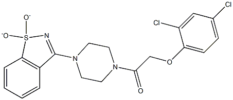 2,4-dichlorophenyl 2-[4-(1,1-dioxido-1,2-benzisothiazol-3-yl)-1-piperazinyl]-2-oxoethyl ether 구조식 이미지