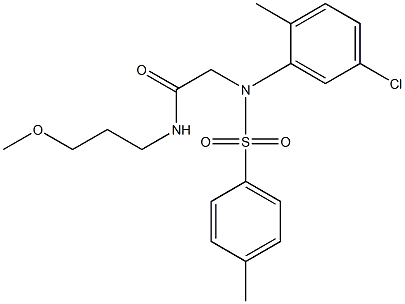 2-{5-chloro-2-methyl[(4-methylphenyl)sulfonyl]anilino}-N-(3-methoxypropyl)acetamide Structure