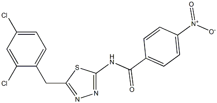 N-[5-(2,4-dichlorobenzyl)-1,3,4-thiadiazol-2-yl]-4-nitrobenzamide 구조식 이미지