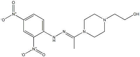 2-[4-(N-{2,4-bisnitrophenyl}ethanehydrazonoyl)-1-piperazinyl]ethanol 구조식 이미지