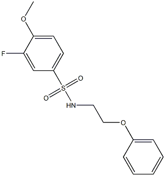 3-fluoro-4-methoxy-N-(2-phenoxyethyl)benzenesulfonamide Structure