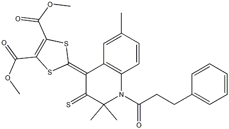 dimethyl 2-(2,2,6-trimethyl-1-(3-phenylpropanoyl)-3-thioxo-2,3-dihydro-4(1H)-quinolinylidene)-1,3-dithiole-4,5-dicarboxylate 구조식 이미지