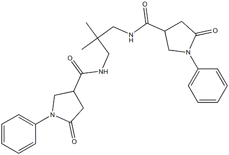 N-(2,2-dimethyl-3-{[(5-oxo-1-phenyl-3-pyrrolidinyl)carbonyl]amino}propyl)-5-oxo-1-phenyl-3-pyrrolidinecarboxamide 구조식 이미지