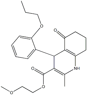 2-(methyloxy)ethyl 2-methyl-5-oxo-4-[2-(propyloxy)phenyl]-1,4,5,6,7,8-hexahydroquinoline-3-carboxylate Structure