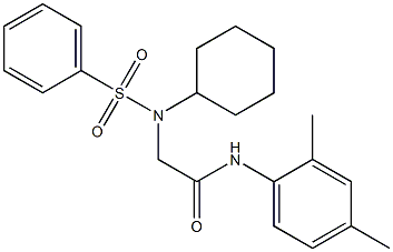 2-[cyclohexyl(phenylsulfonyl)amino]-N-(2,4-dimethylphenyl)acetamide 구조식 이미지