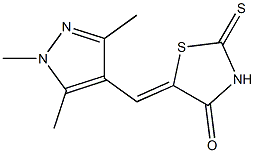 2-thioxo-5-[(1,3,5-trimethyl-1H-pyrazol-4-yl)methylene]-1,3-thiazolidin-4-one 구조식 이미지