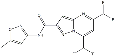 5,7-bis(difluoromethyl)-N-(5-methyl-3-isoxazolyl)pyrazolo[1,5-a]pyrimidine-2-carboxamide 구조식 이미지