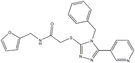 N-(furan-2-ylmethyl)-2-{[4-(phenylmethyl)-5-pyridin-3-yl-4H-1,2,4-triazol-3-yl]sulfanyl}acetamide Structure