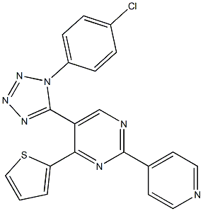 5-[1-(4-chlorophenyl)-1H-tetraazol-5-yl]-2-(4-pyridinyl)-4-(2-thienyl)pyrimidine Structure