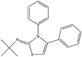 N-(tert-butyl)-N-(3,4-diphenyl-1,3-thiazol-2(3H)-ylidene)amine 구조식 이미지