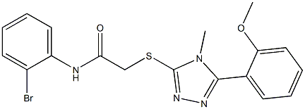 N-(2-bromophenyl)-2-{[5-(2-methoxyphenyl)-4-methyl-4H-1,2,4-triazol-3-yl]sulfanyl}acetamide 구조식 이미지