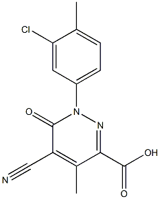 1-(3-chloro-4-methylphenyl)-5-cyano-4-methyl-6-oxo-1,6-dihydro-3-pyridazinecarboxylic acid Structure