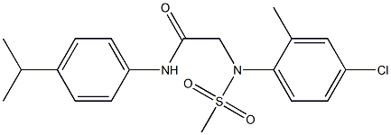 2-[4-chloro-2-methyl(methylsulfonyl)anilino]-N-(4-isopropylphenyl)acetamide 구조식 이미지