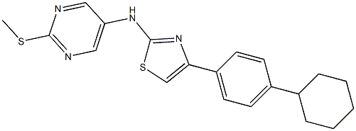 N-[4-(4-cyclohexylphenyl)-1,3-thiazol-2-yl]-2-(methylsulfanyl)-5-pyrimidinamine Structure