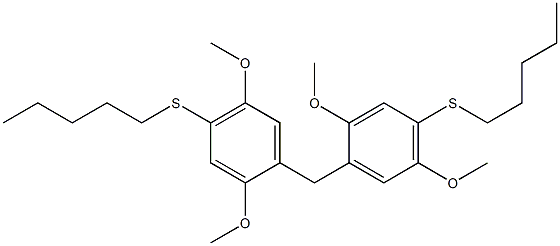 1-[2,5-dimethoxy-4-(pentylsulfanyl)benzyl]-2,5-dimethoxy-4-(pentylsulfanyl)benzene 구조식 이미지