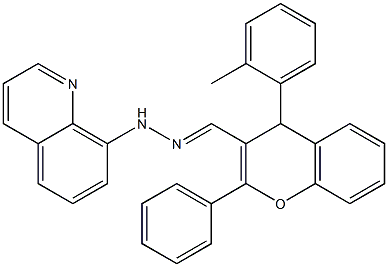 4-(2-methylphenyl)-2-phenyl-4H-chromene-3-carbaldehyde 8-quinolinylhydrazone Structure