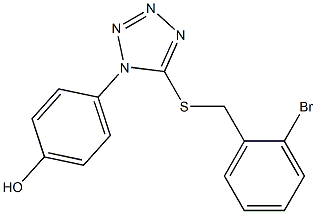 4-{5-[(2-bromobenzyl)sulfanyl]-1H-tetraazol-1-yl}phenol 구조식 이미지