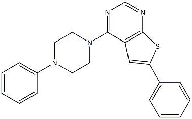 6-phenyl-4-(4-phenyl-1-piperazinyl)thieno[2,3-d]pyrimidine Structure