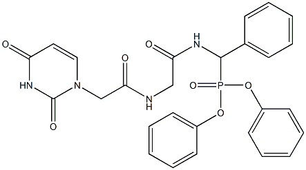 diphenyl [({[(2,4-dioxo-3,4-dihydro-1(2H)-pyrimidinyl)acetyl]amino}acetyl)amino](phenyl)methylphosphonate Structure