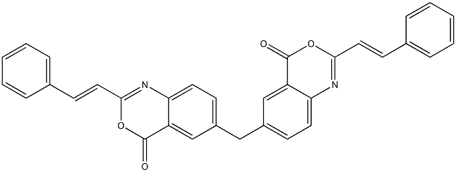 6-{[4-oxo-2-(2-phenylvinyl)-4H-3,1-benzoxazin-6-yl]methyl}-2-(2-phenylvinyl)-4H-3,1-benzoxazin-4-one 구조식 이미지