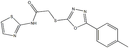 2-{[5-(4-methylphenyl)-1,3,4-oxadiazol-2-yl]sulfanyl}-N-(1,3-thiazol-2-yl)acetamide Structure
