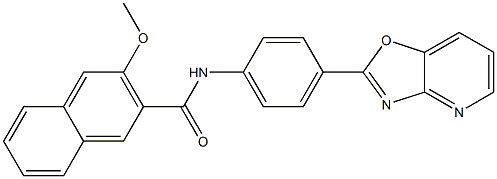 3-methoxy-N-(4-[1,3]oxazolo[4,5-b]pyridin-2-ylphenyl)-2-naphthamide Structure