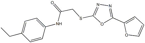 N-(4-ethylphenyl)-2-{[5-(2-furyl)-1,3,4-oxadiazol-2-yl]sulfanyl}acetamide 구조식 이미지