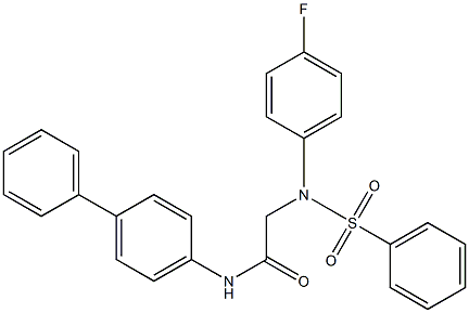 N-[1,1'-biphenyl]-4-yl-2-[(4-fluorophenyl)(phenylsulfonyl)amino]acetamide 구조식 이미지