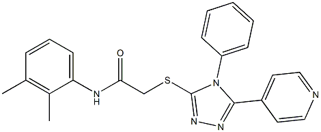 N-(2,3-dimethylphenyl)-2-{[4-phenyl-5-(4-pyridinyl)-4H-1,2,4-triazol-3-yl]sulfanyl}acetamide 구조식 이미지