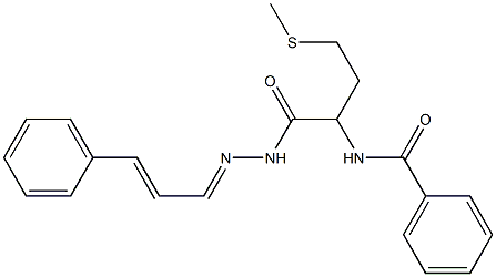 N-(3-(methylsulfanyl)-1-{[2-(3-phenyl-2-propenylidene)hydrazino]carbonyl}propyl)benzamide 구조식 이미지