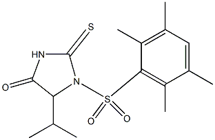 5-isopropyl-1-[(2,3,5,6-tetramethylphenyl)sulfonyl]-2-thioxo-4-imidazolidinone Structure